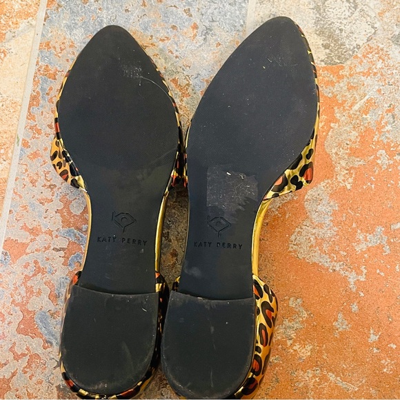 🐆Fabulous Gold Metallic Leopard Katy Perry D’Orsay Style Flats! - Picture 10 of 13